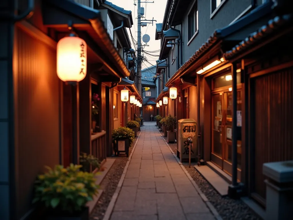 夕暮れの東京の路地